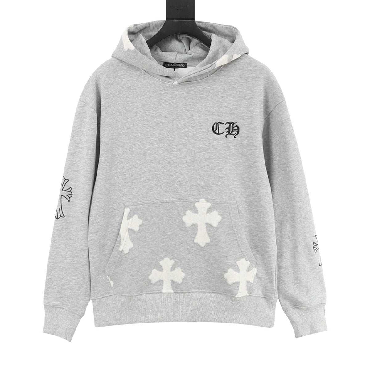 Chrome Hearts Women's / Men's Cross-Print Hoodie in Black