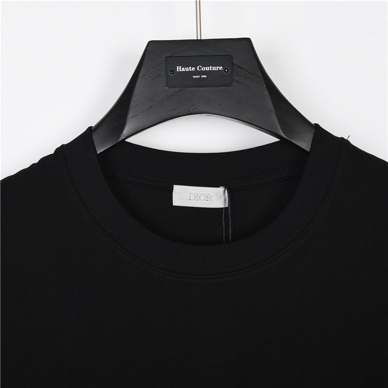Dior Men's Black Large D Logo Oblique T-Shirt