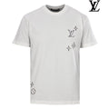 Louis Vuitton Men's White Stitched Monogram Short Sleeve T-Shirt
