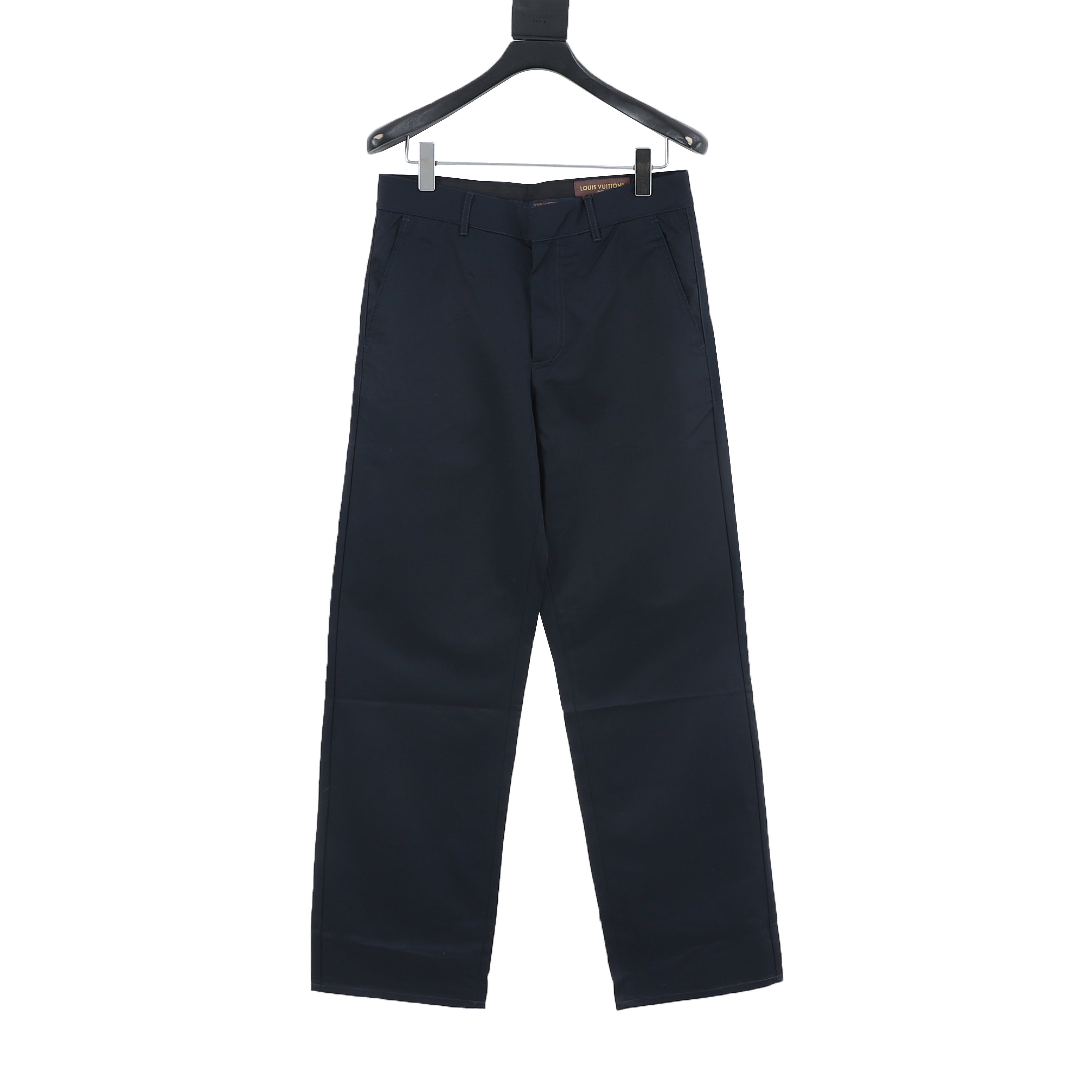 Louis Vuitton LV Leather Tag Silk-Cotton Crepe Straight-Leg Trousers