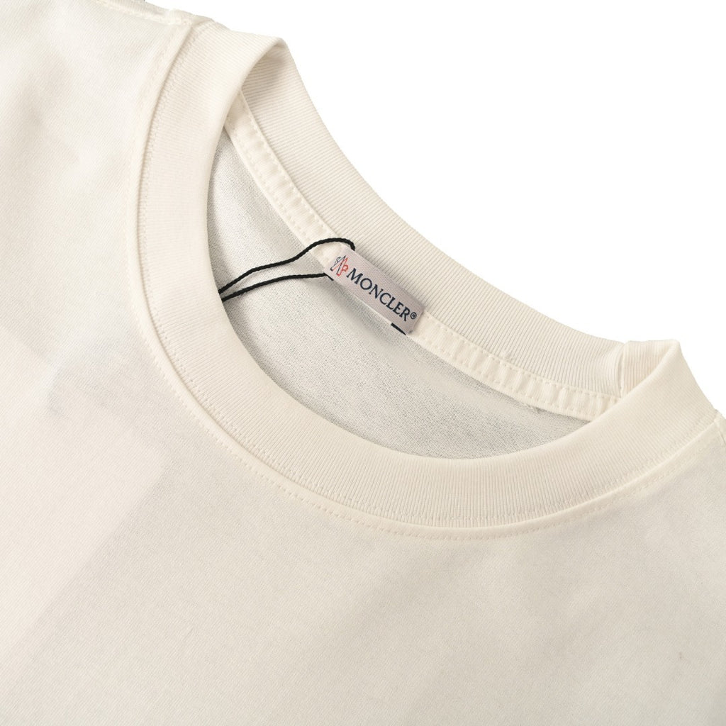 Moncler Small Logo Patch Short-Sleeve T-Shirt in White