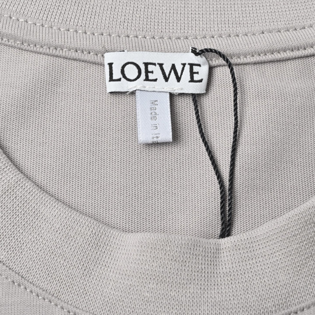 Loewe Anagram Embroidered Short-Sleeve T-Shirt in Light Grey