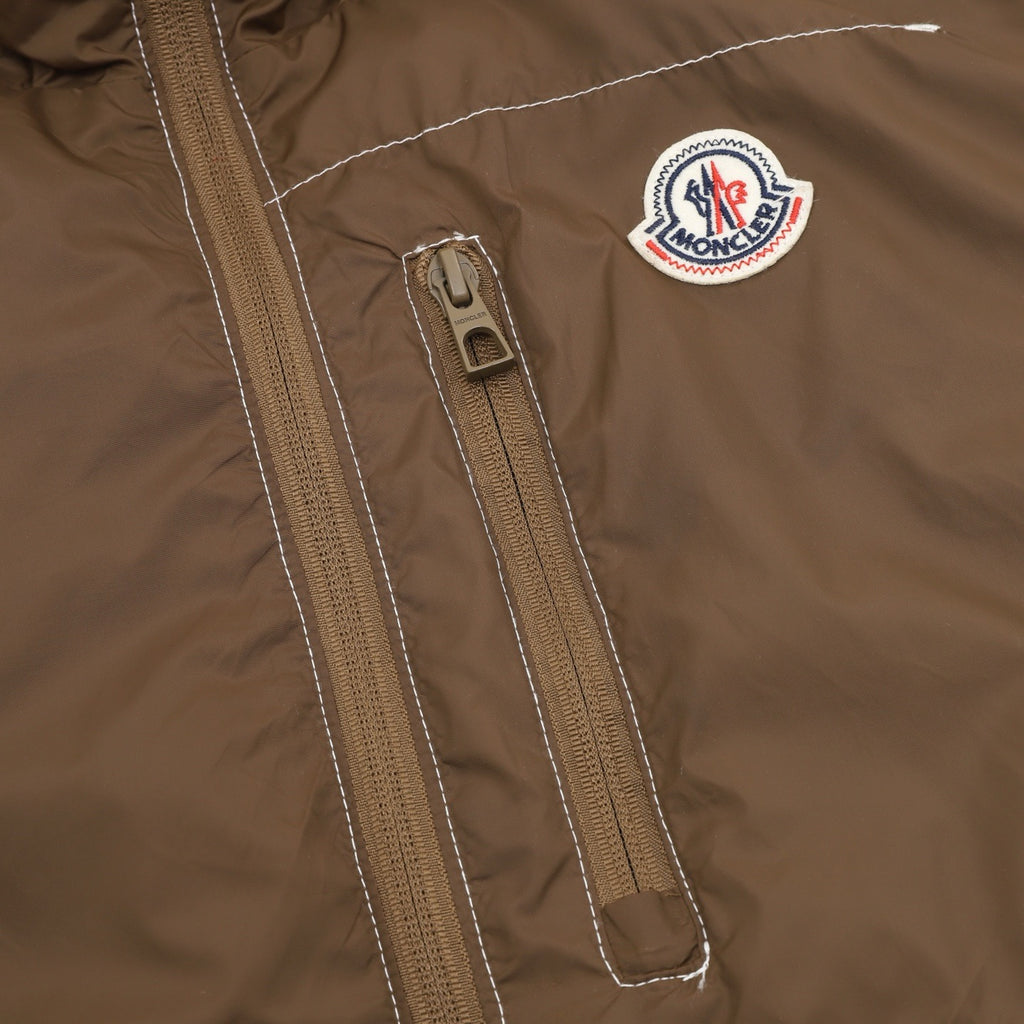 Moncler Women's Men's Brown Logo Patch Zip-Up Vest