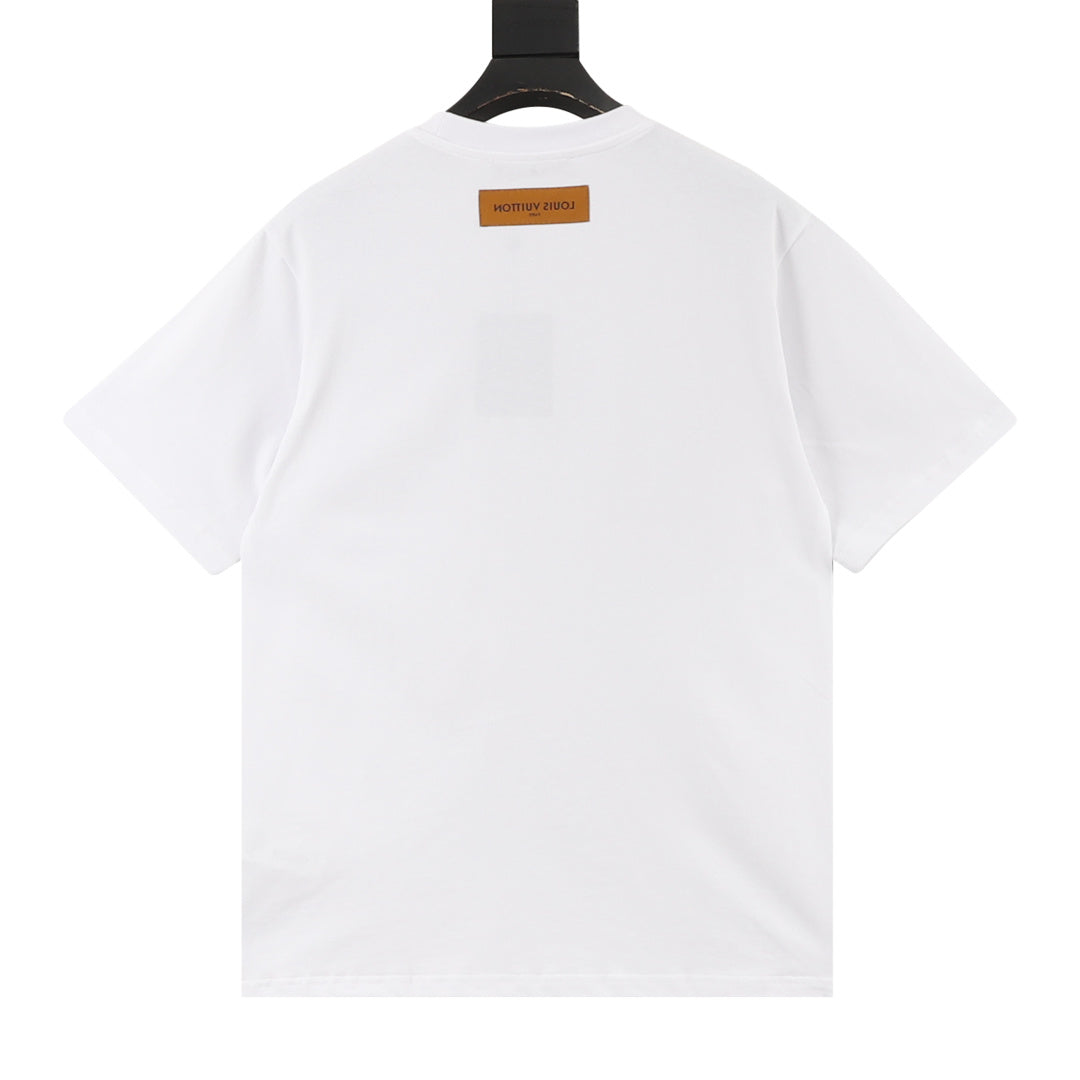 Louis Vuitton Metal LV Logo Short-Sleeve T-Shirt in White
