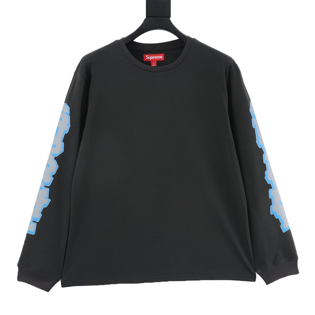 Supreme Cracked Sleeve Print Long-Sleeve T-Shirt