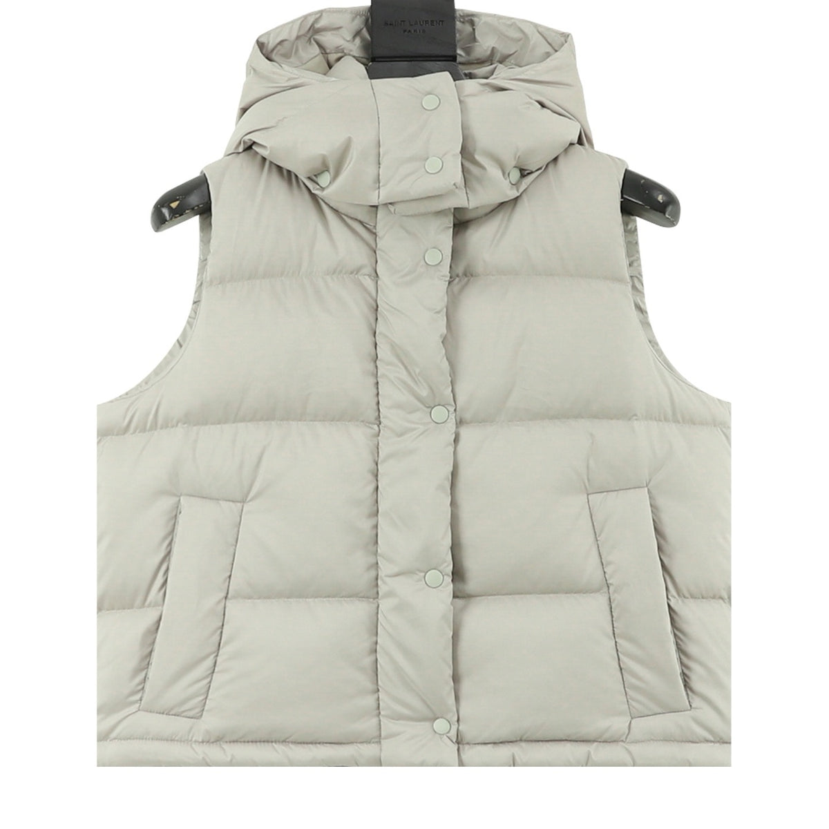 Saint Laurent Women's / Men's Hooded Puffer Vest in Light Grey