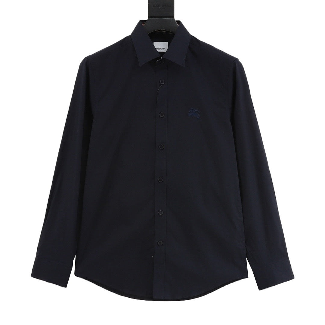 Burberry Equestrian Knight Tonal Embroidered Long-Sleeve Shirt