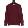 Burberry Five-Color Check Placket Wool Long Sleeve Polo Sweater | Black Relaxed Luxury Knitwear