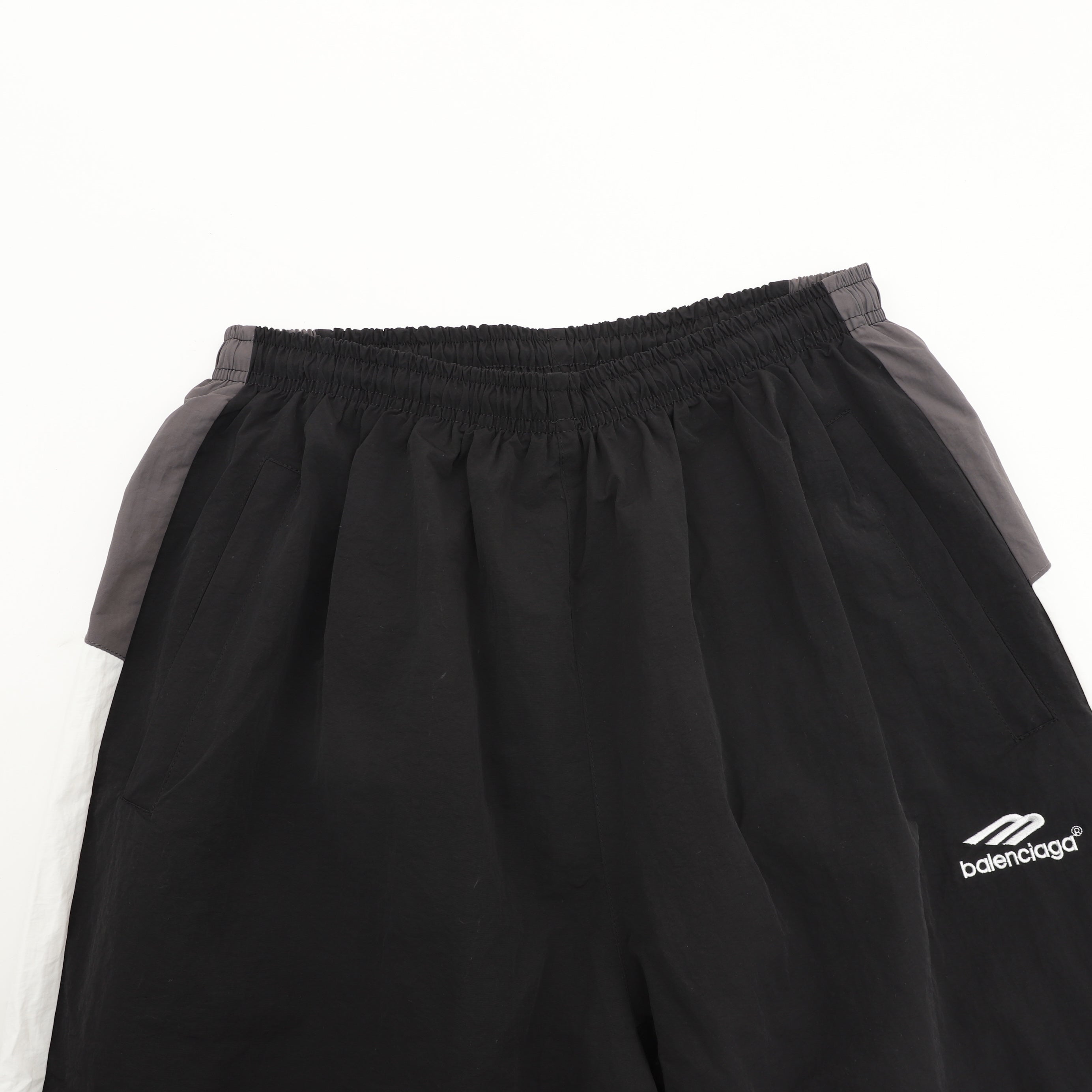 Balenciaga BLCG Sport Logo Track Pants — Black, Green & White Panel | FW24