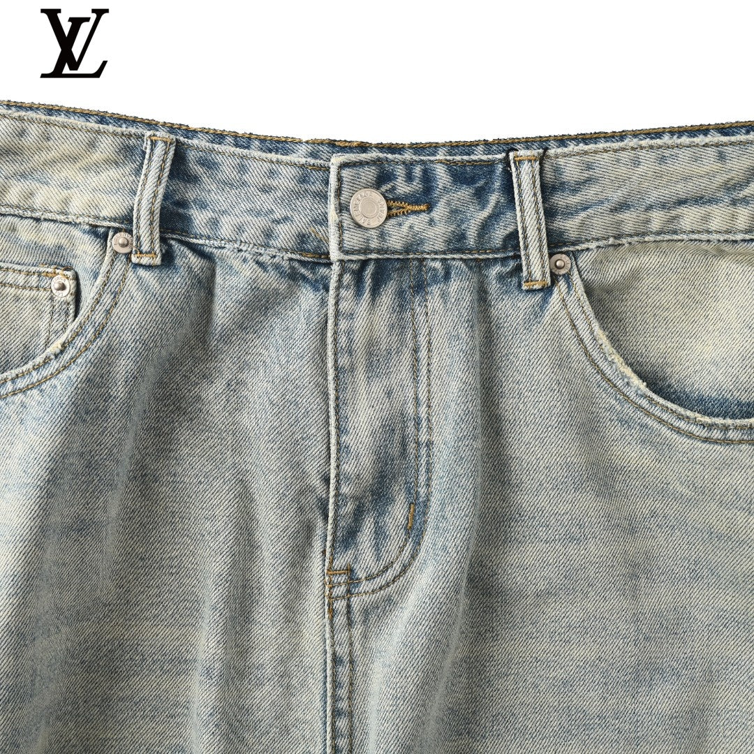 Louis Vuitton Men's Washed Denim Shorts