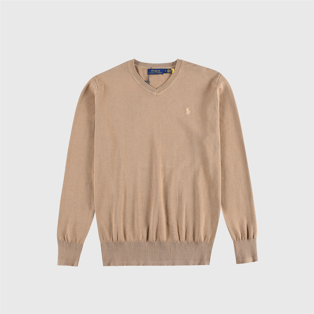 Polo Ralph Lauren Women's & Men's Camel Pony Logo V-Neck Knit Sweater