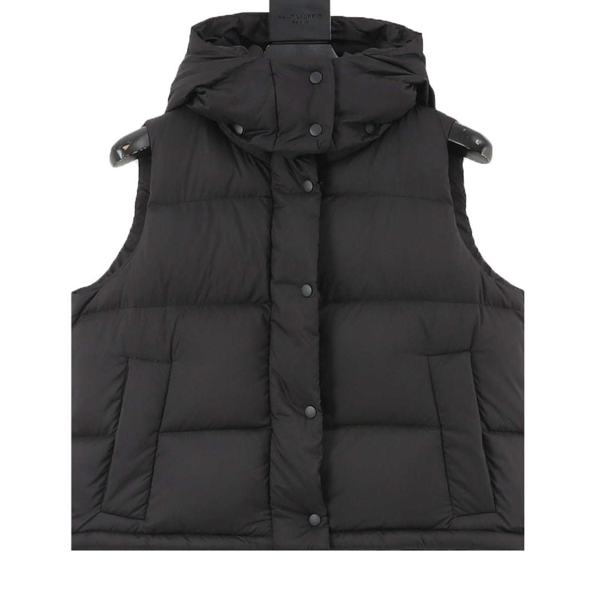 Saint Laurent Women's / Men's Hooded Puffer Vest in Black
