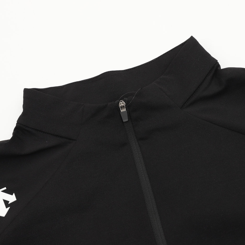 Descente Women's Men's Black Half-Zip Stand-Collar Long-Sleeve Top