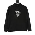 Prada Women's Men's Black Logo Graphic Crewneck Sweater