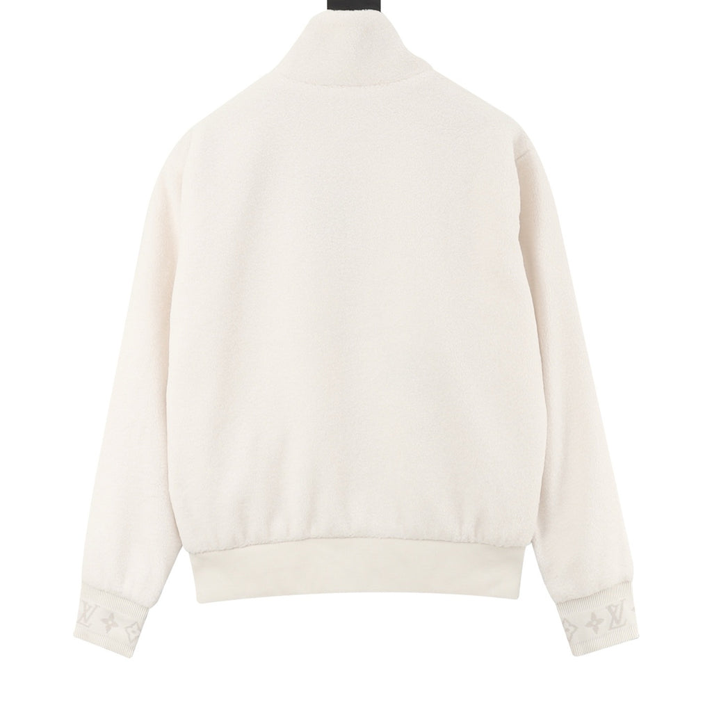 Louis Vuitton Women's & Men's Off-White Stand-Collar Full-Zip Fleece Jacket