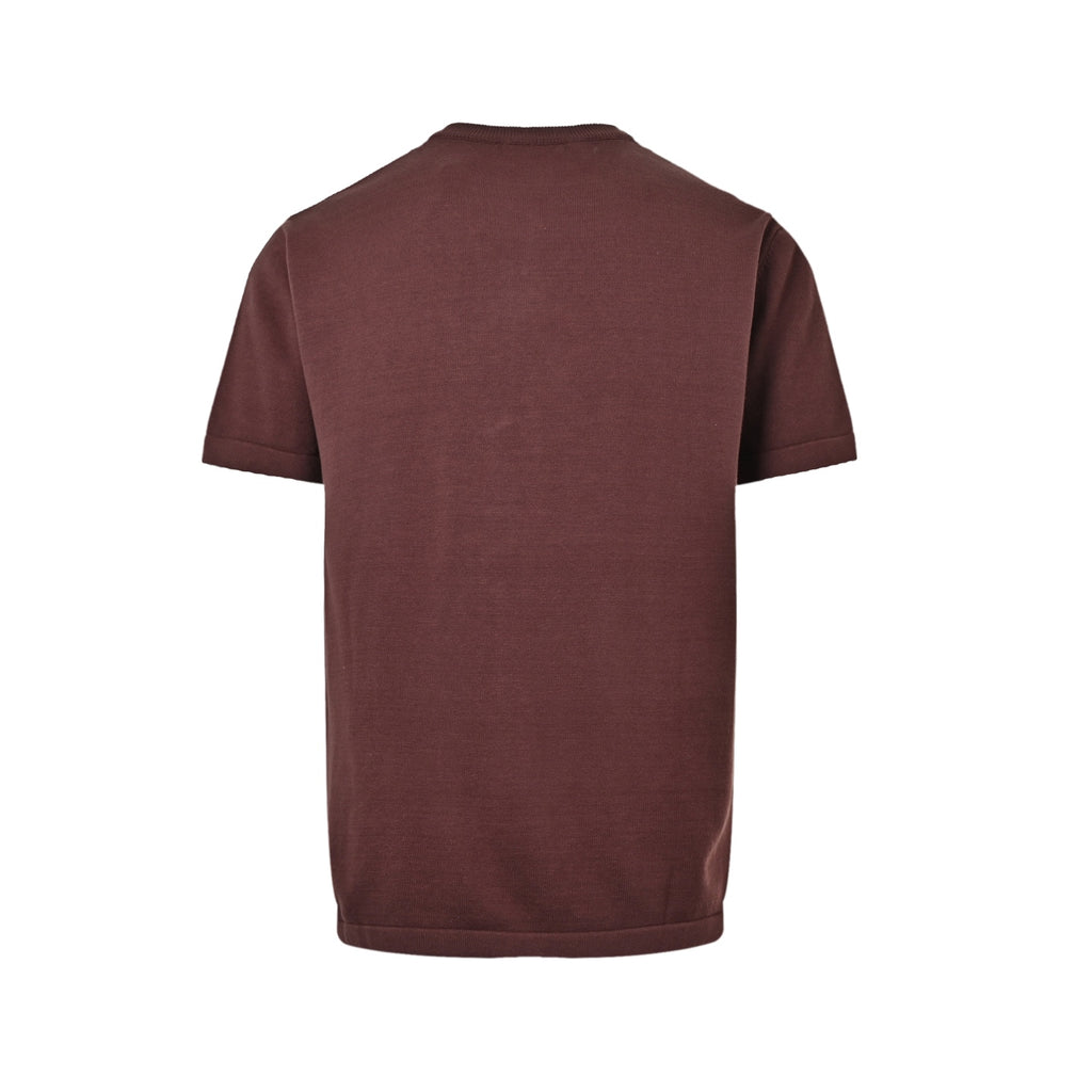 Louis Vuitton Yellow LV Embroidered Knit Short-Sleeve T-Shirt in Burgundy