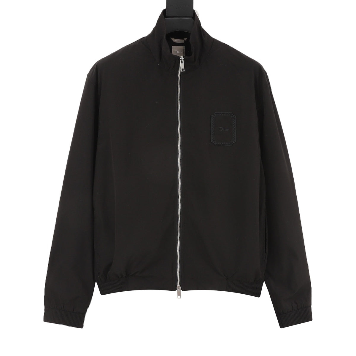 Dior Women's Men's Black Stand-Collar Logo Patch Jacket
