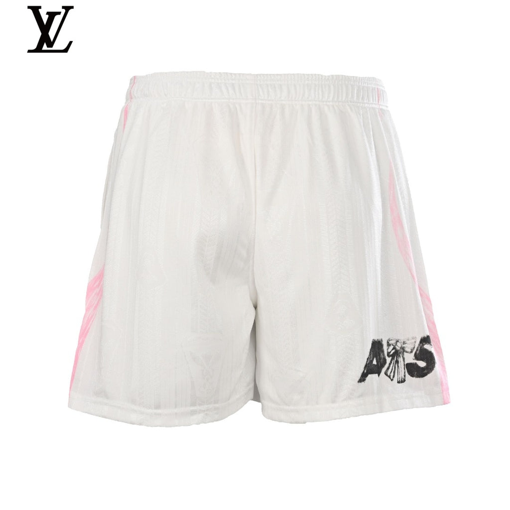 Acne Studios Men's White Pink Stripe Football Shorts