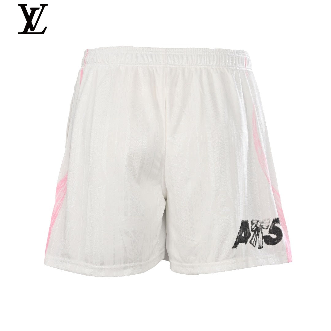 Acne Studios Men's White Pink Stripe Football Shorts