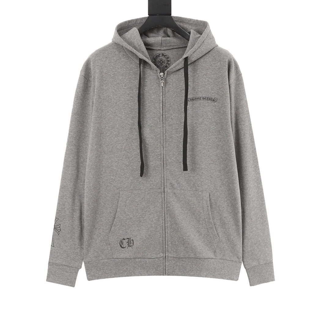 Chrome Hearts Floral Cross Back Print Oversized Pullover Hoodie