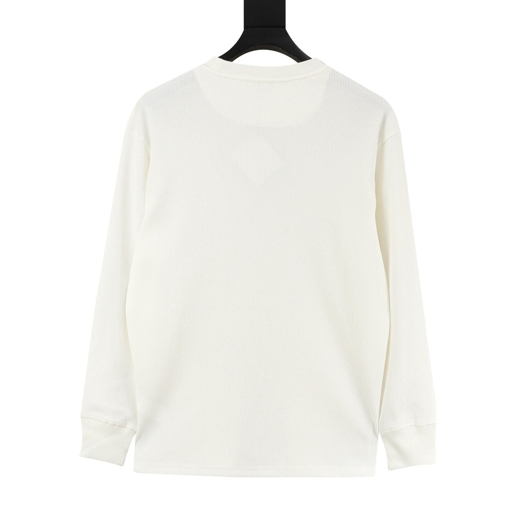Loewe Anagram Embroidered Ribbed Long-Sleeve Top