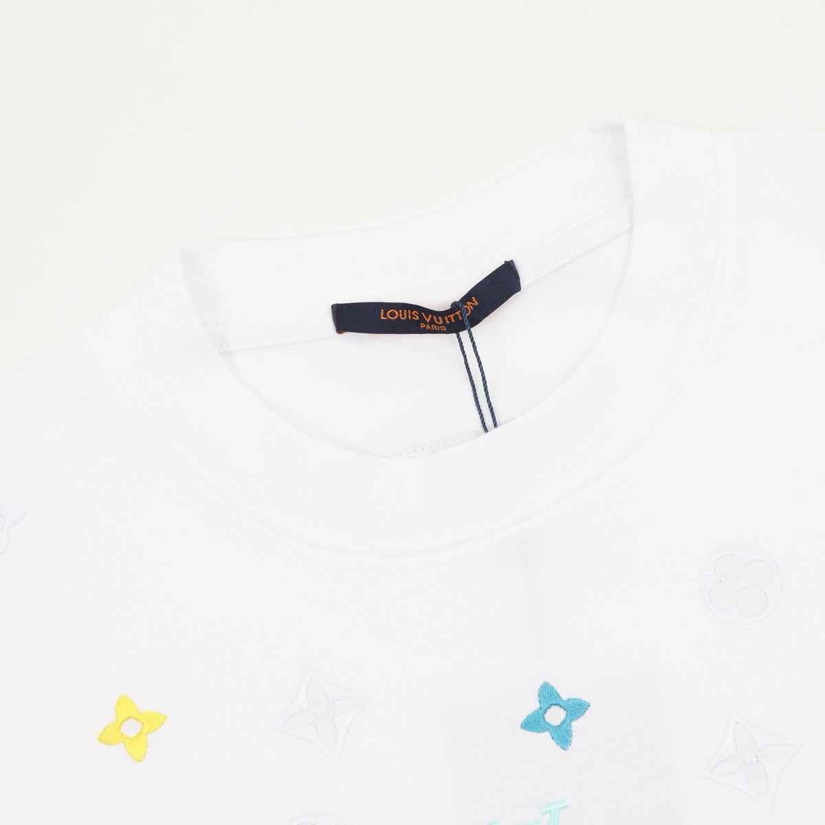 Louis Vuitton Women's Men's White Multicolor Embroidered Monogram Long-Sleeve T-Shirt