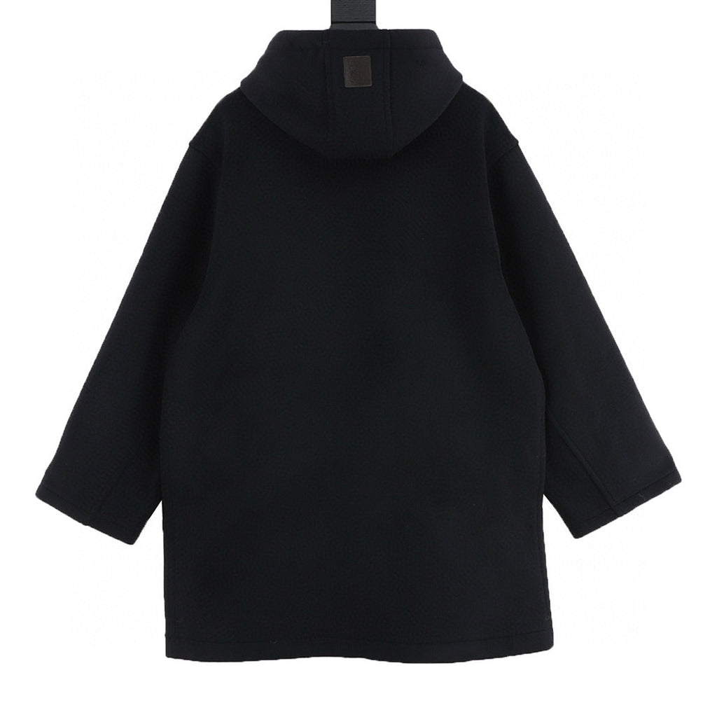 Loewe Logo Label Hooded Long Coat