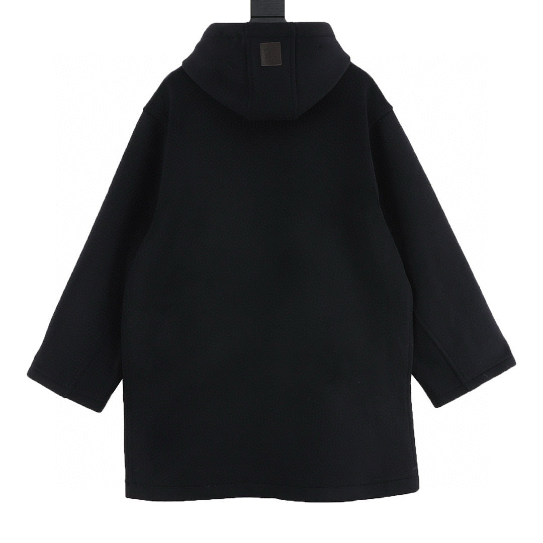Loewe Logo Label Hooded Long Coat