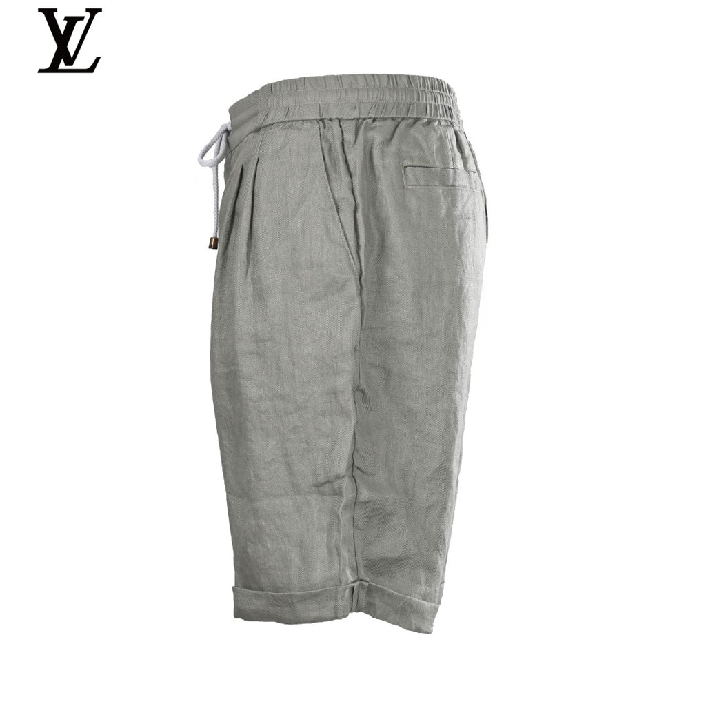 Louis Vuitton Men's Sage Green Linen Drawstring Shorts