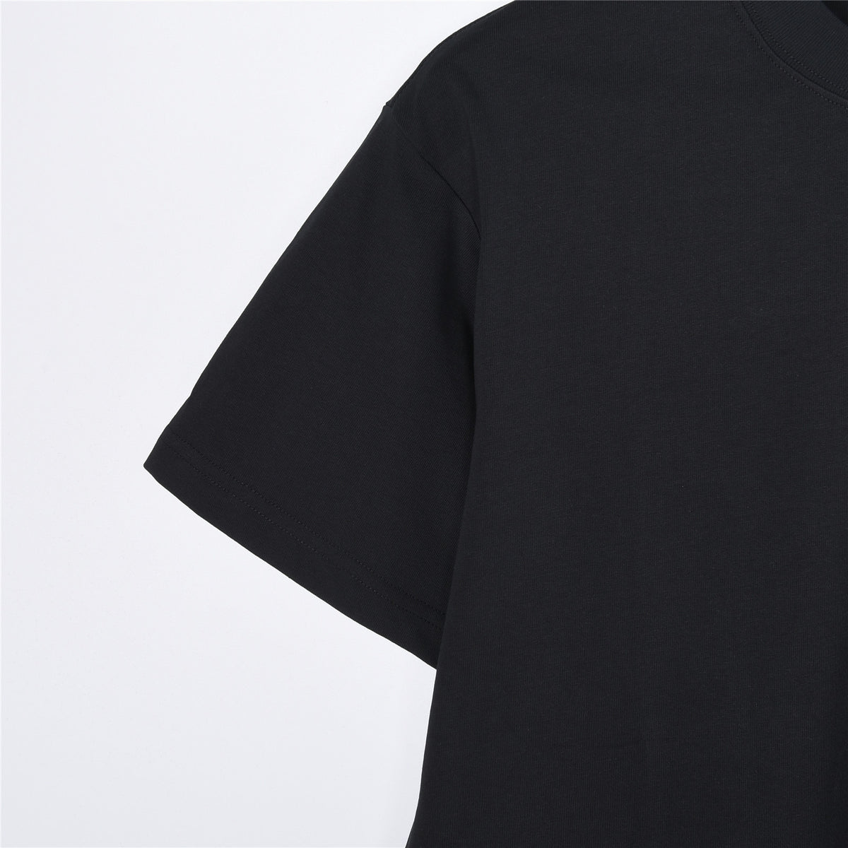 Loewe Rabbit Embroidery and Anagram Short-Sleeve T-Shirt in Black