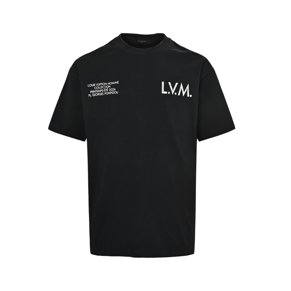 Louis Vuitton LVM Show Text Short-Sleeve T-Shirt in Black