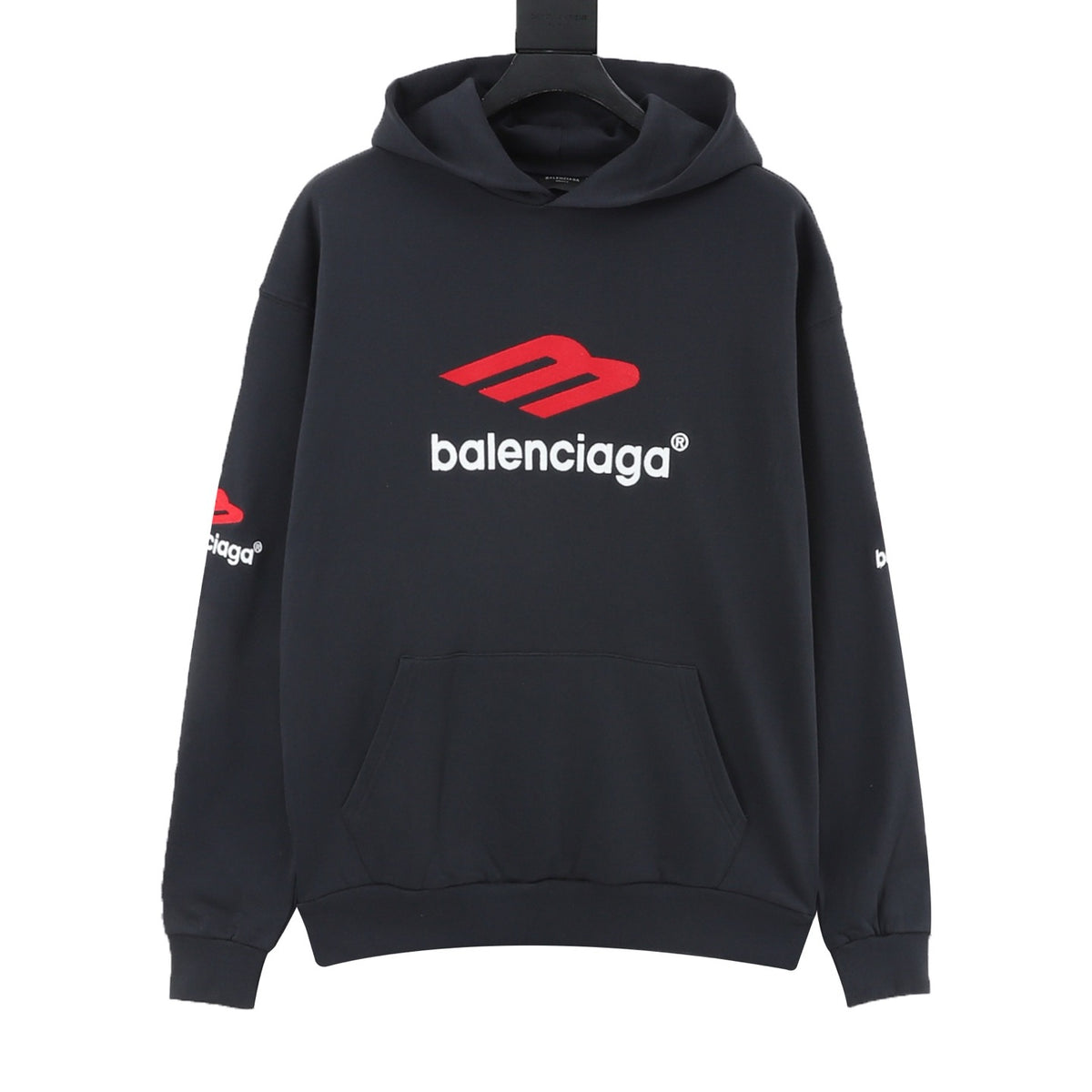 Balenciaga Women's Men's White 3B Sports Icon Logo Pullover Hoodie