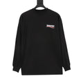 Balenciaga Women's Men's Black Wave Logo Long-Sleeve T-Shirt