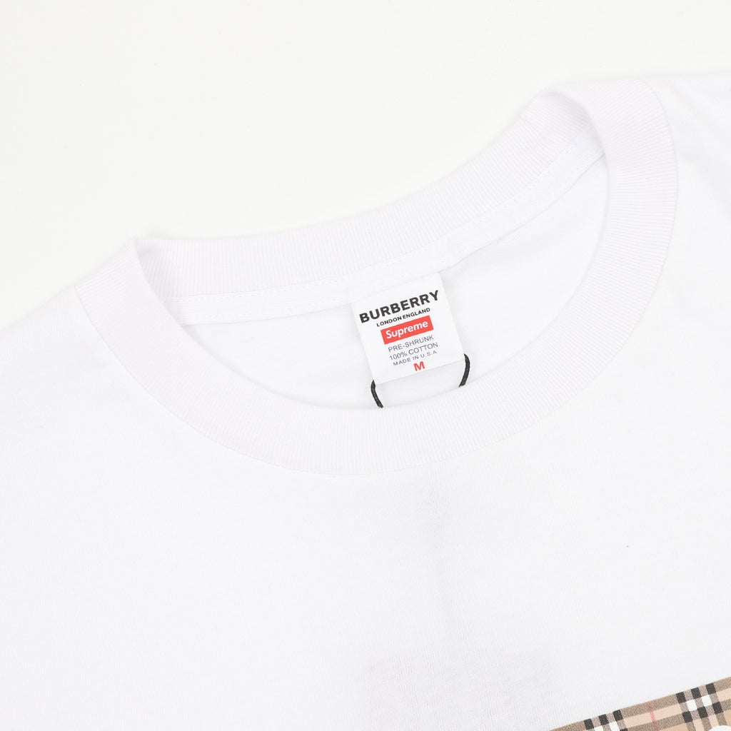 Supreme x Burberry Box Logo Short-Sleeve T-Shirt in White