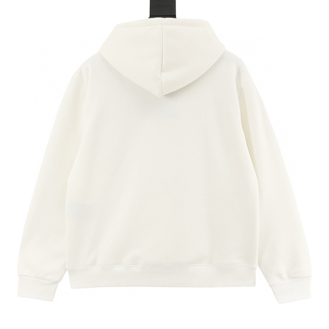 Prada Diagonal Oversized Logo Print Oversized Pullover Hoodie