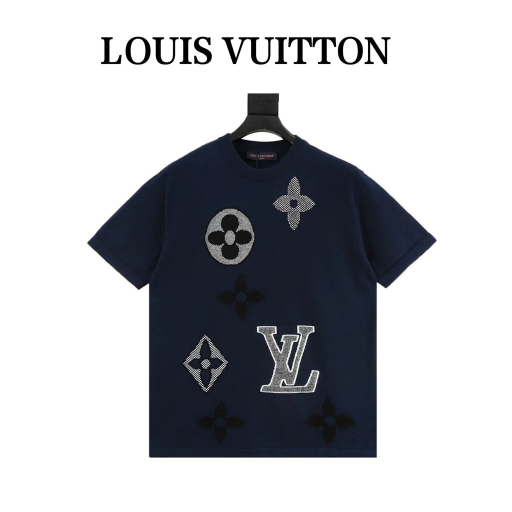 Louis Vuitton Women's / Men's Mixed Monogram Knit T-Shirt in Navy
