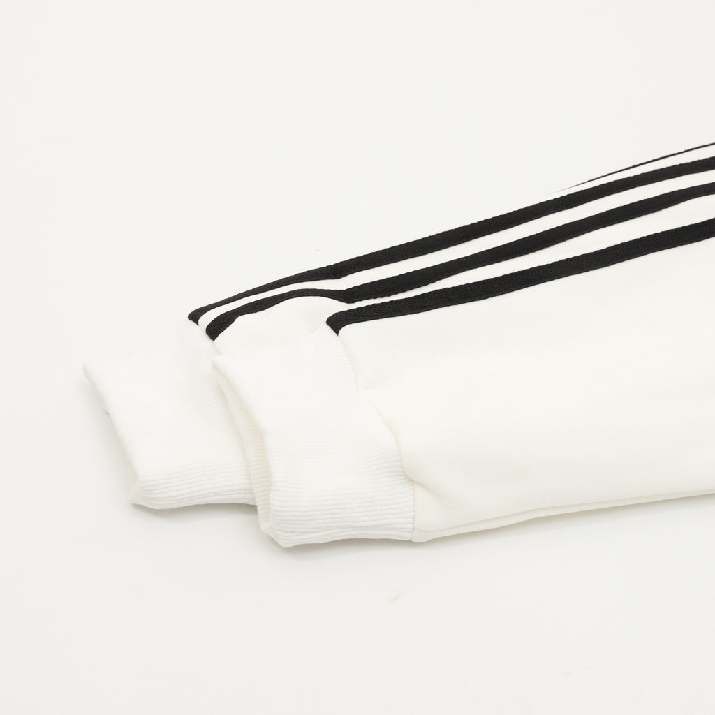 Adidas Women's & Men's Off-White Full-Zip Track Jacket with Black 3-Stripes