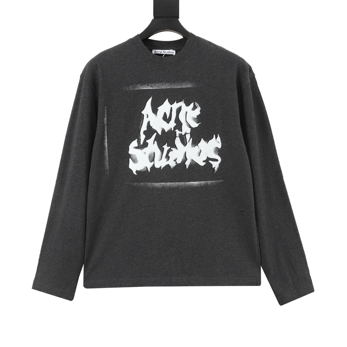 Acne Studios Women's & Men's Dark Grey Graffiti Logo Long-Sleeve Tee
