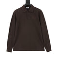 Loewe Women's Men's Dark Brown Anagram Long-Sleeve Polo Shirt