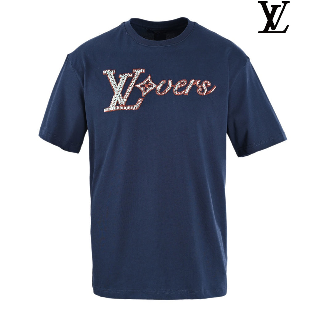 Louis Vuitton Men's Navy LV Lovers Short Sleeve T-Shirt