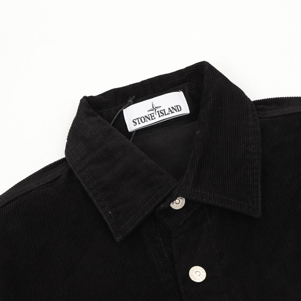 Stone Island Women's & Men's Black Corduroy Button-Up Shirt