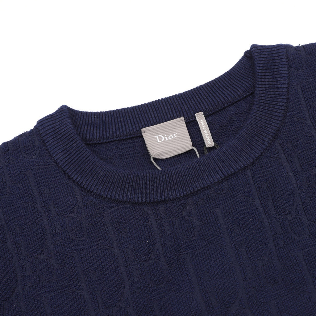 Dior CD Jacquard Crew Neck Knit Sweater