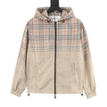 Burberry 26SS Gradient Vintage Check Hooded Windbreaker Jacket | Camel Grey Lightweight