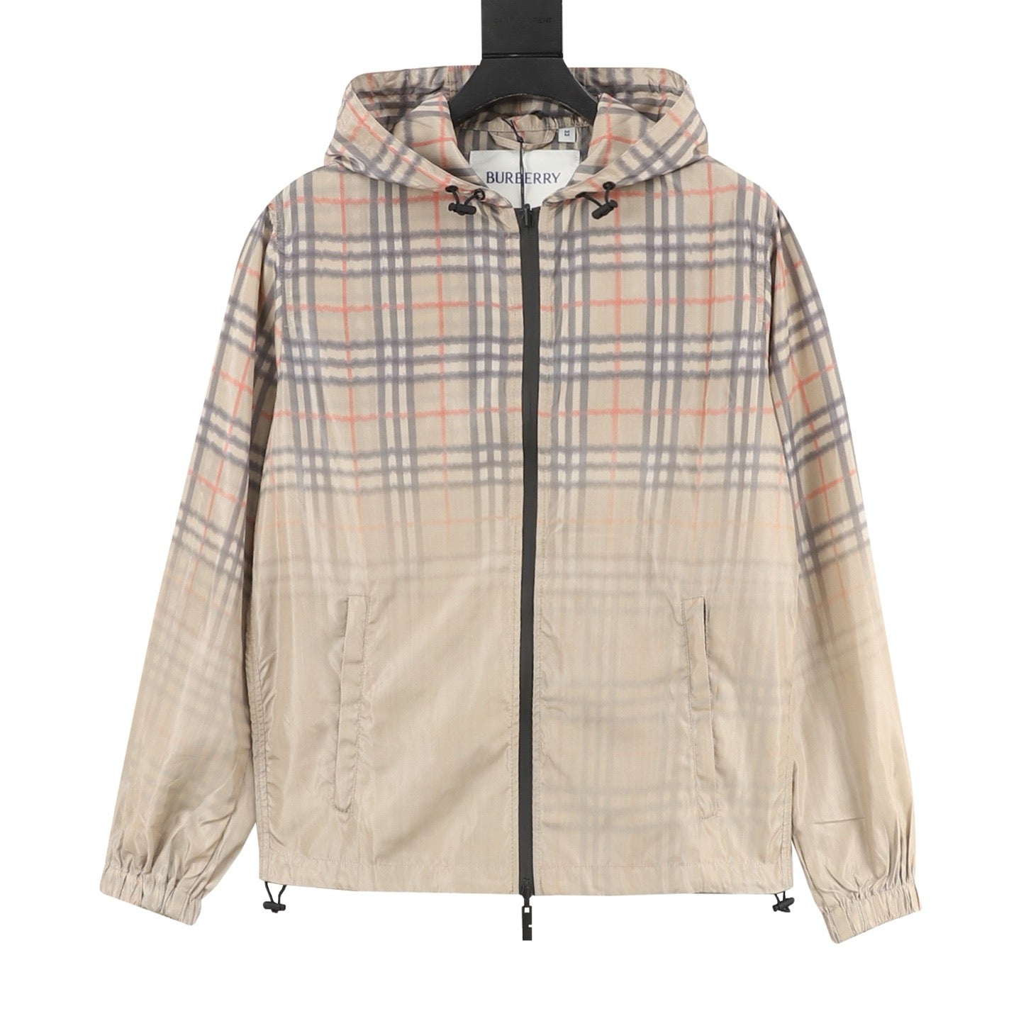Burberry 26SS Gradient Vintage Check Hooded Windbreaker Jacket | Camel Grey Lightweight