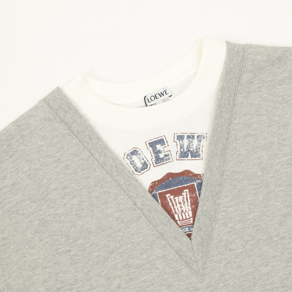Loewe Collegiate Print Faux Two-Piece Layered Sweatshirt