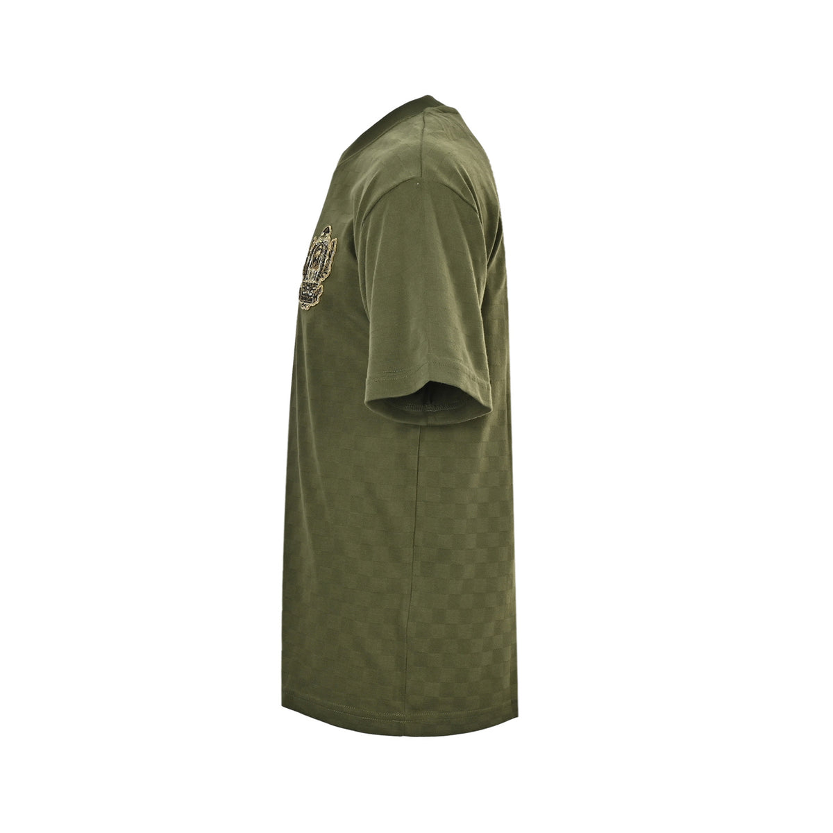Louis Vuitton Damier Crest Embroidered Short-Sleeve T-Shirt in Olive Green