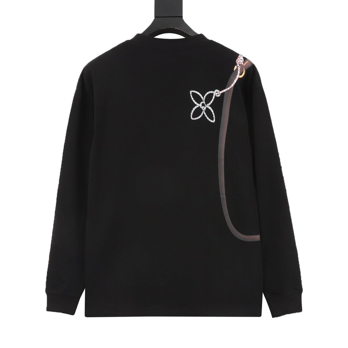 Louis Vuitton Women's Men's Black Rope Strap Print Long-Sleeve T-Shirt