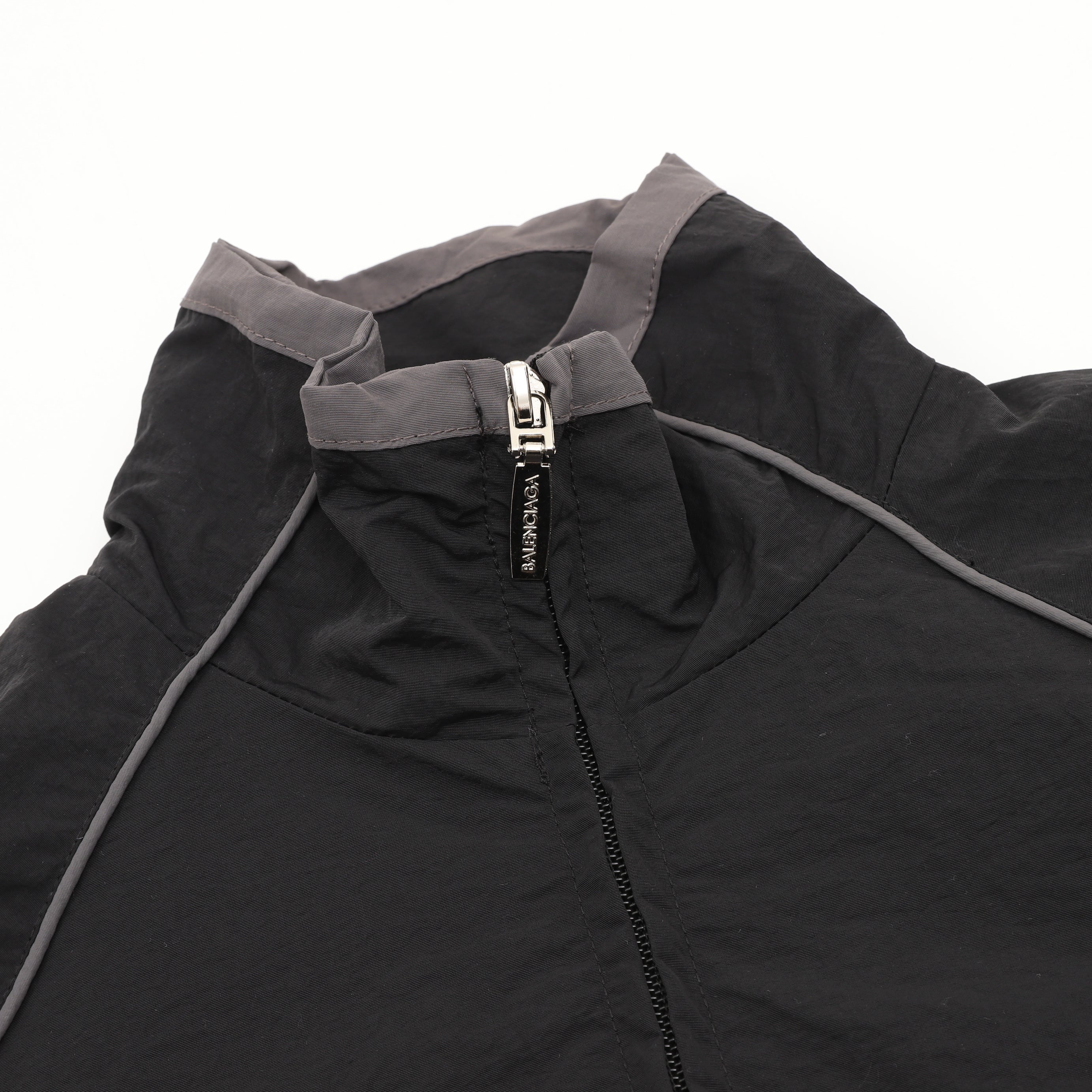 Balenciaga BLCG Sport Logo Track Jacket — Black, Geometric Panel | FW24