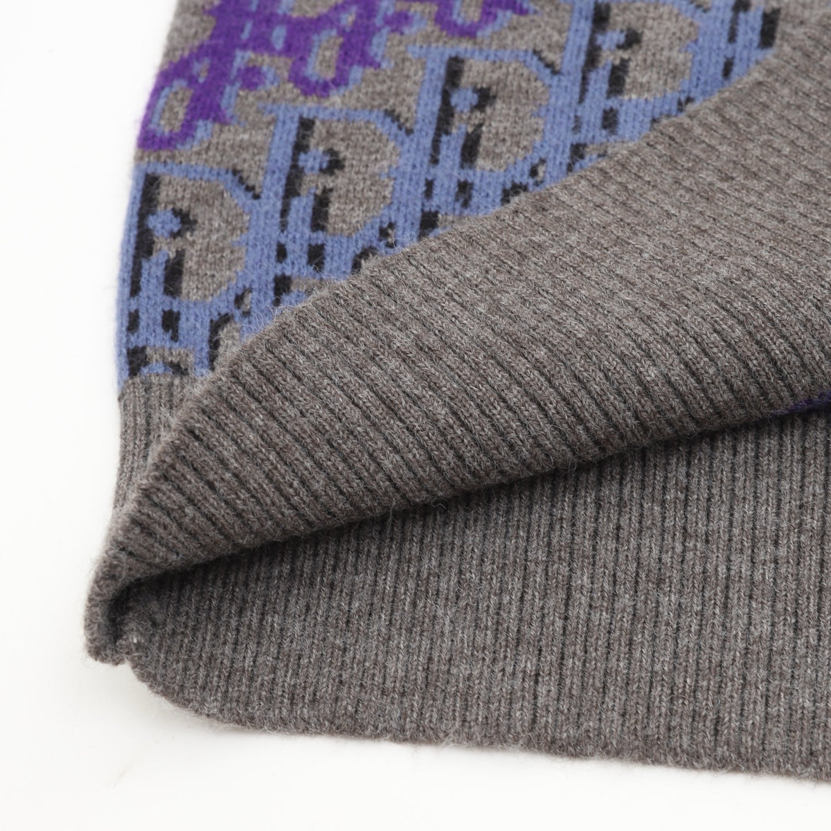 Dior Women's Men's Grey Purple Oblique Jacquard Crewneck Sweater