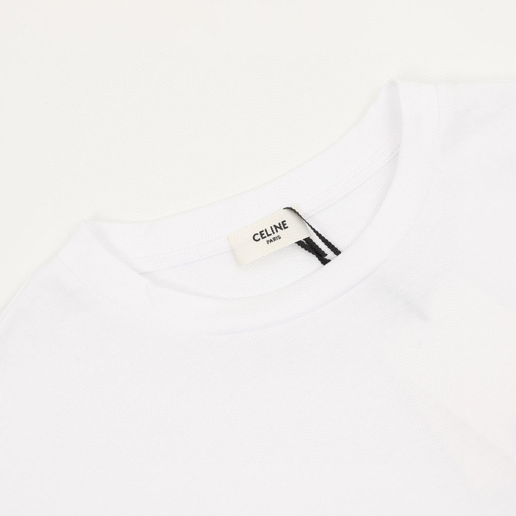 Celine Arc de Triomphe Embroidered Logo Long-Sleeve Tee